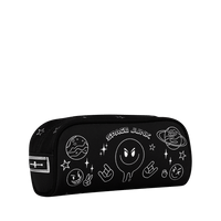 SPACE JUNK BW MINIMALIST LINEART PENCIL CASE
