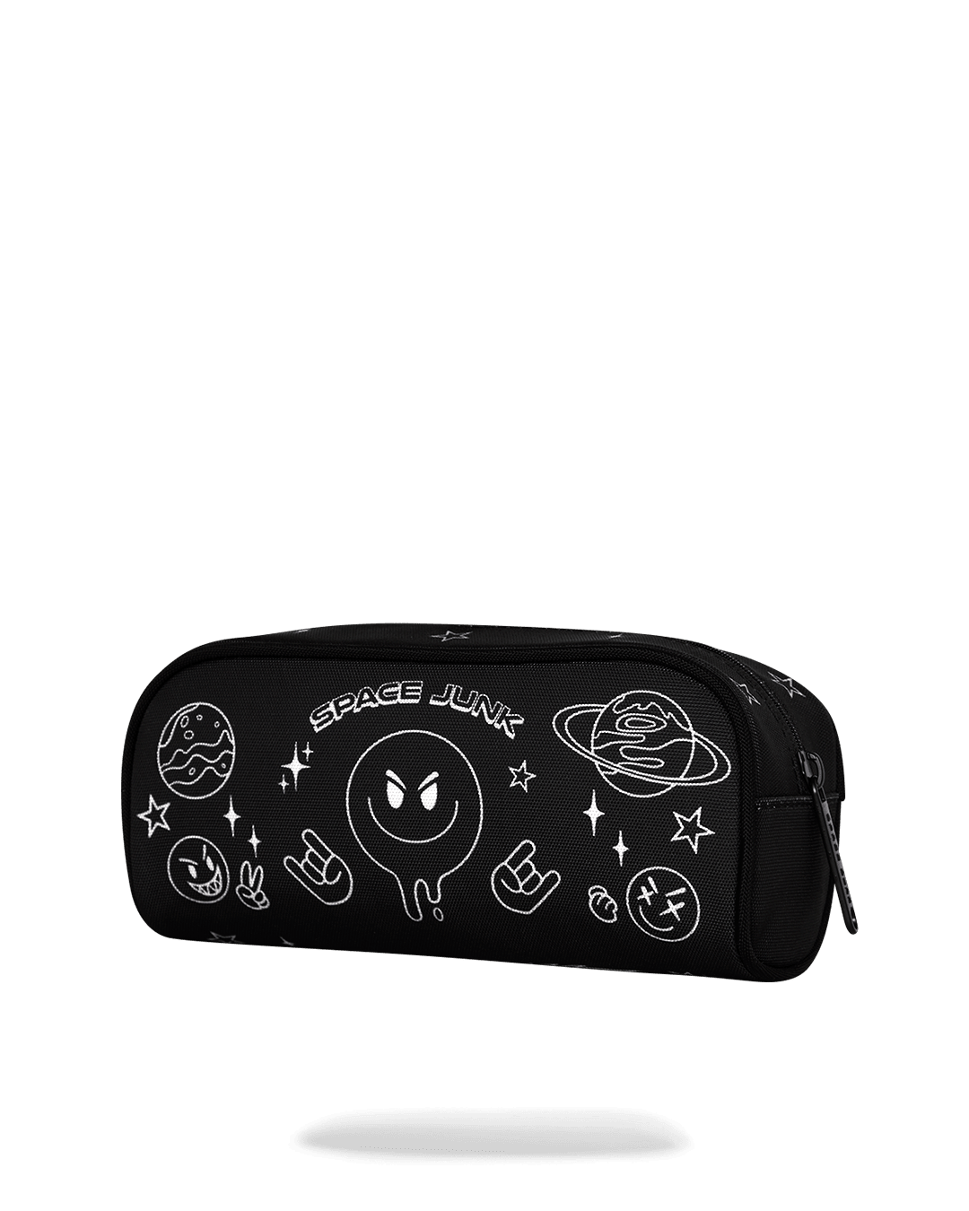 SPACE JUNK BW MINIMALIST LINEART PENCIL CASE