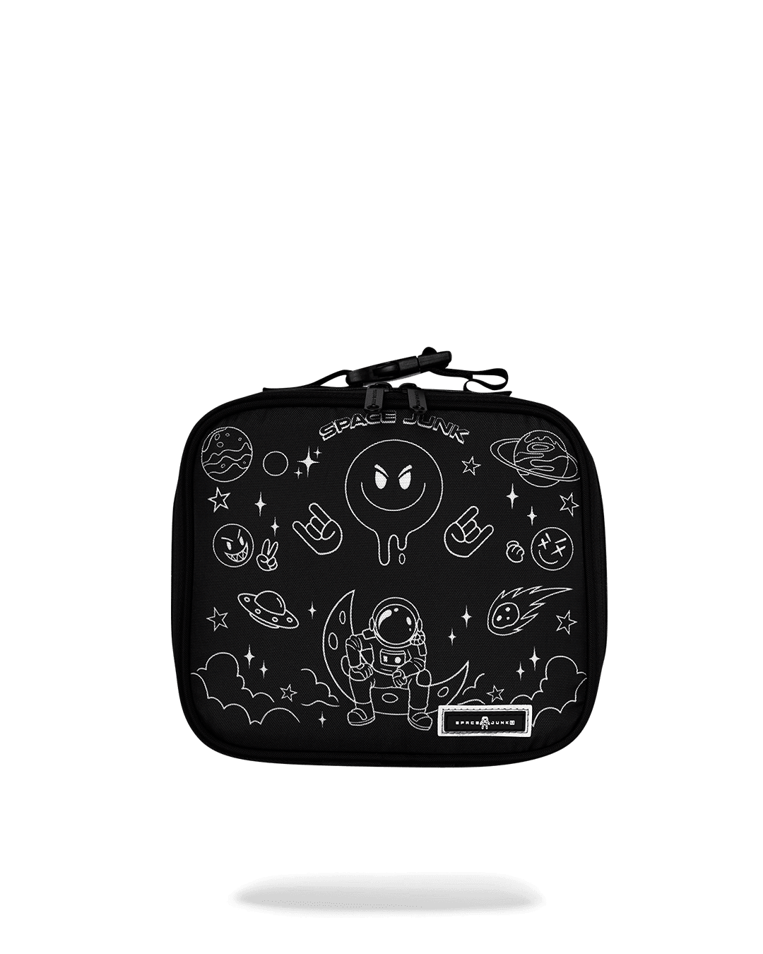 SPACE JUNK BW MINIMALIST LINEART LUNCH BOX