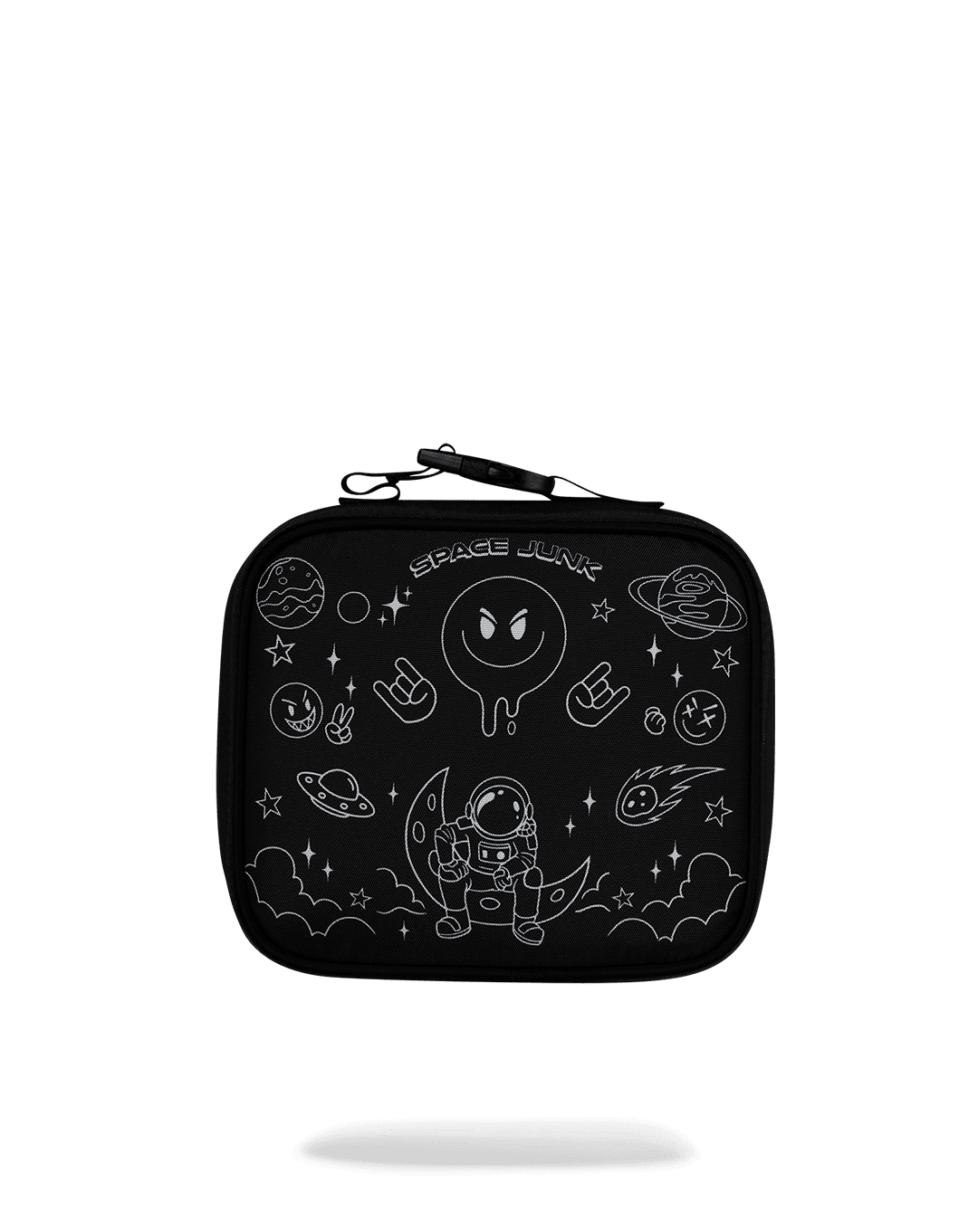 SPACE JUNK BW MINIMALIST LINEART LUNCH BOX